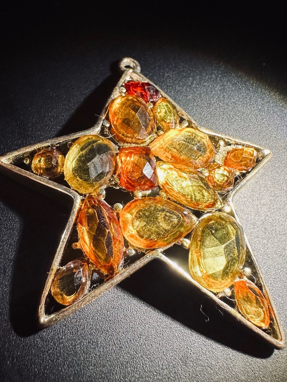 Golden Amber Star Pendant Necklace - Women's Jewelry